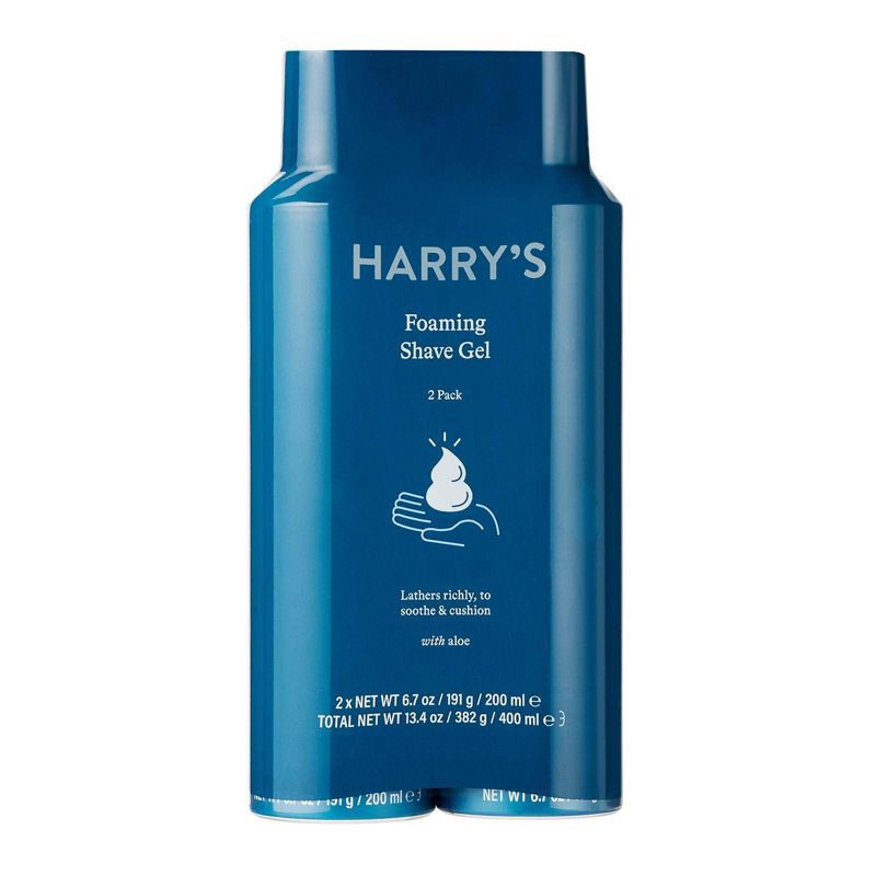 slide 1 of 9, Harry's Men's Foaming Shave Gel with Aloe - 6.7oz/2pk, 6.7 oz, 2 ct