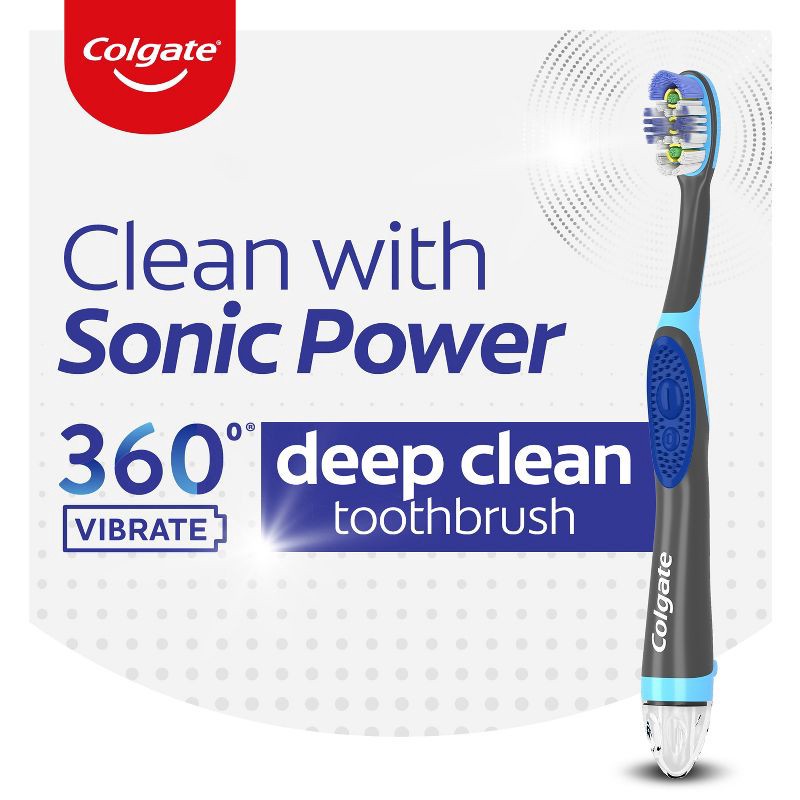 slide 4 of 7, Colgate 360 Total Advanced Floss-Tip Sonic Powered Vibrating Soft Toothbrush, 1 ct