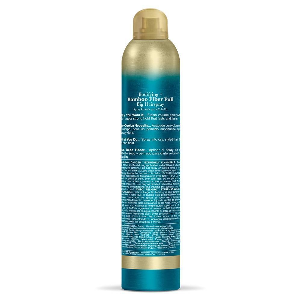 slide 2 of 3, OGX Bodifying + Fiber Full Big Hair Spray, 8 oz