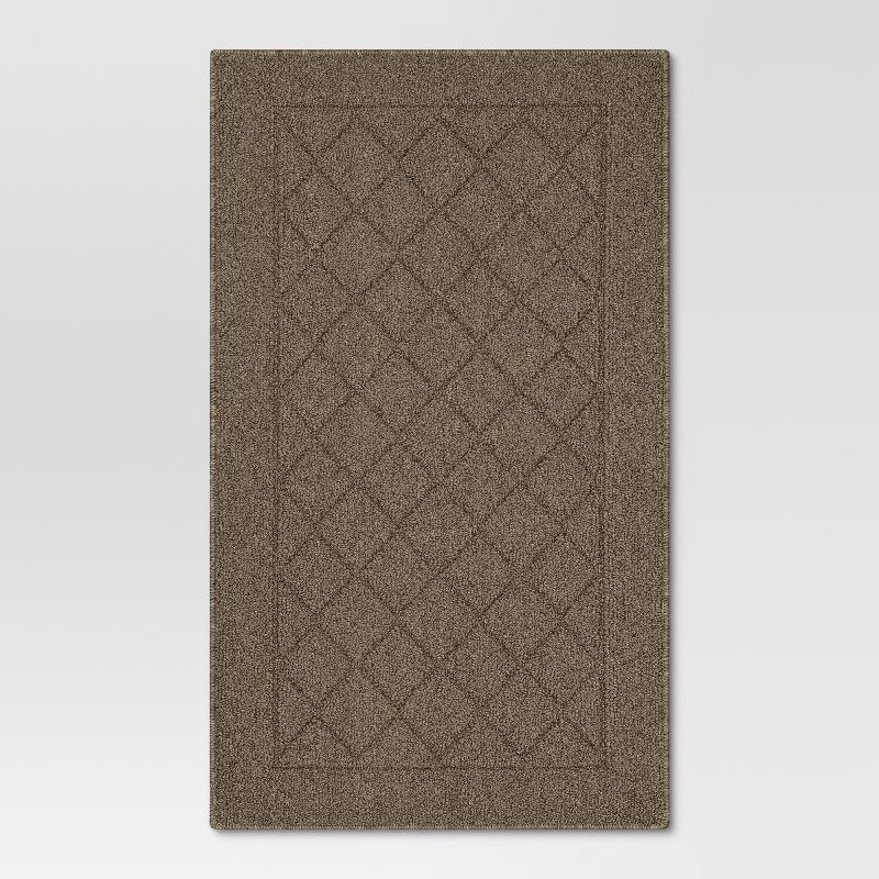 slide 1 of 4, 1'8"x2'6" Washable Diamond Clarkson Tufted And Hooked Accent Rug Tan - Threshold™, 1 ct