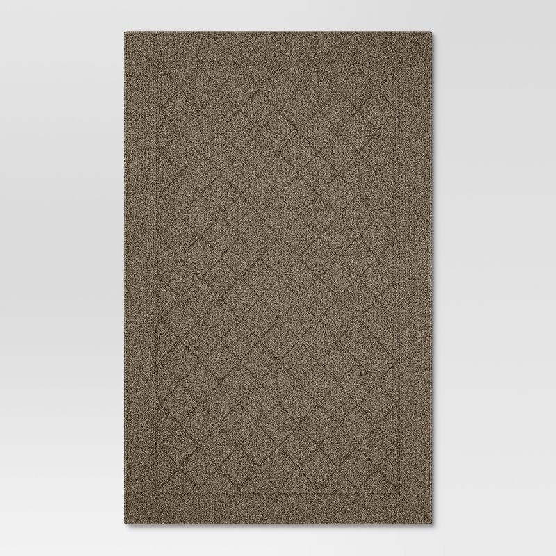 slide 1 of 4, 2'6"x3'10" Washable Diamond Clarkson Tufted And Hooked Accent Rug Tan - Threshold™, 1 ct