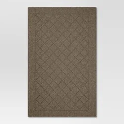 2'6"x3'10" Washable Diamond Clarkson Tufted And Hooked Accent Rug Tan - Threshold™