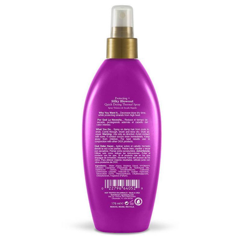 slide 2 of 3, OGX Protecting + Silk Blowout Quick Drying Thermal Spray - 6 fl oz, 6 fl oz