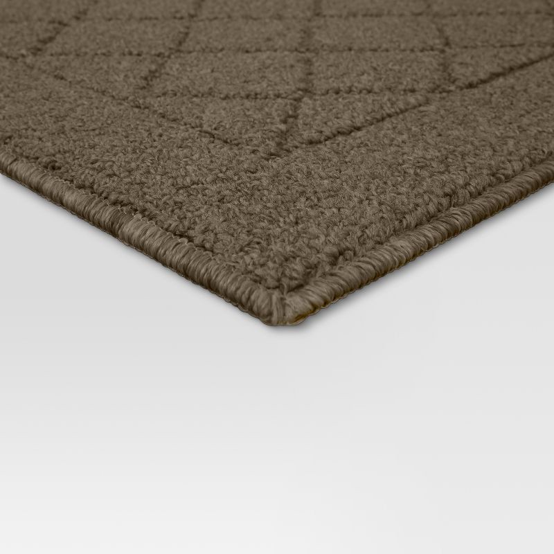 slide 3 of 4, 2'x7' Washable Runner Diamond Clarkson Tufted and Hooked Rug Tan - Threshold™: Indoor Entryway Carpet, Skid-Resistant, 1 ct
