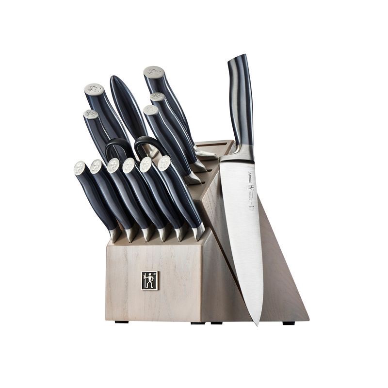 slide 1 of 9, Henckels Forged Graphite 15pc Knife Block Set: Stainless Steel Kitchen Knives, Dishwasher-Safe, Lifetime Warranty, 15 ct