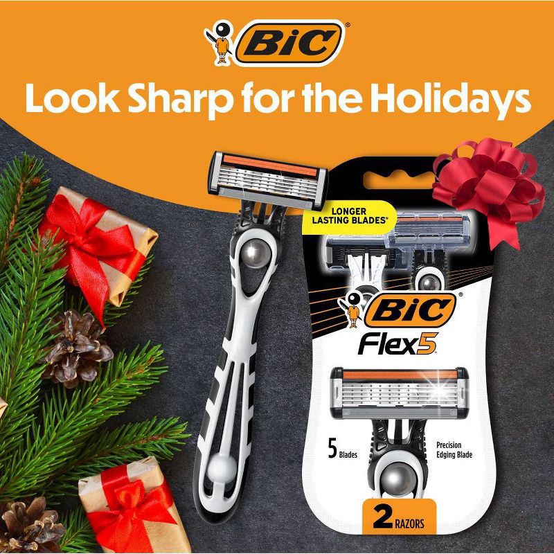 slide 2 of 9, BiC Flex 5 Men's Disposable 5-Blade Razors - 2ct, 5 ct