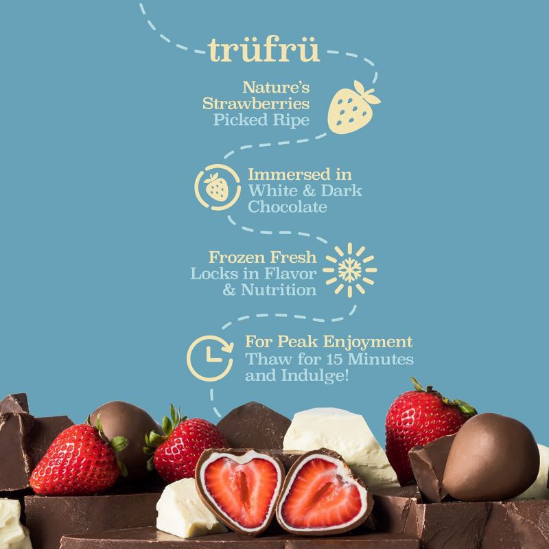 slide 2 of 2, Tru Fru Frozen Strawberries in Dark & White Chocolate, 8oz, 8 oz
