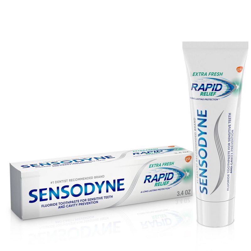 slide 1 of 9, Sensodyne Rapid Relief Extra Fresh Toothpaste - 3.4oz, 3.4 oz