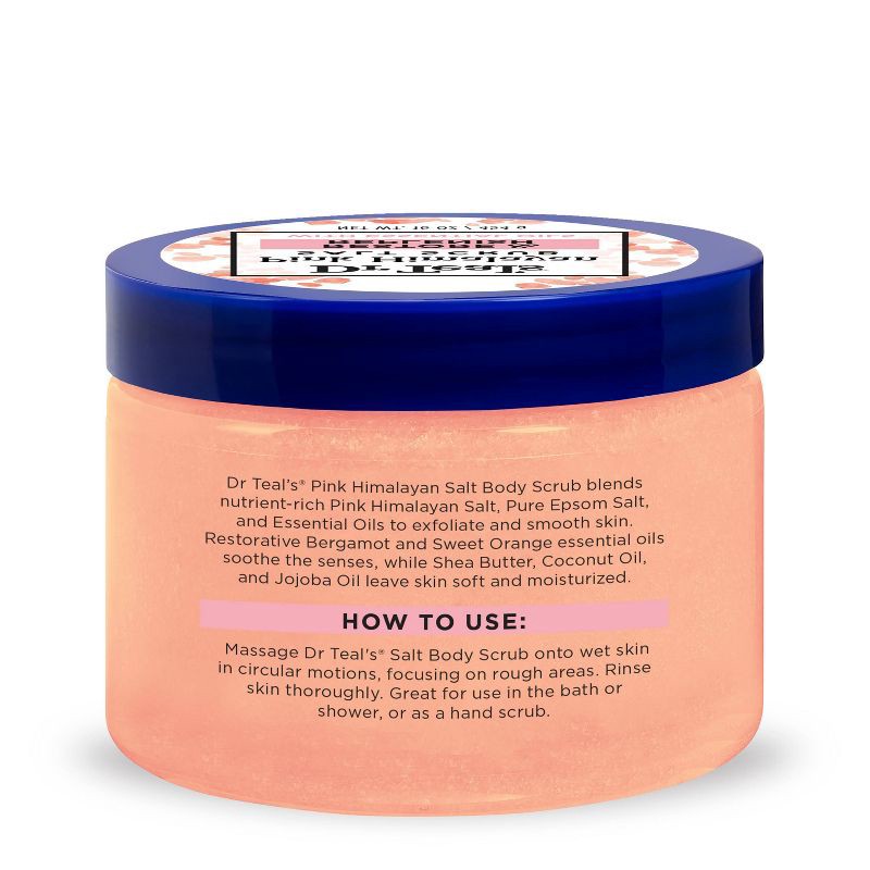 slide 7 of 7, Dr Teal's Restore & Replenish Orange Scented Pink Himalayan Sea Salt Scrub - 16oz, 16 oz