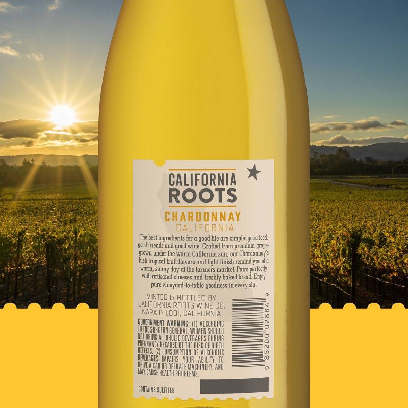 slide 4 of 4, Chardonnay White Wine - 750ml Bottle - California Roots™, 750 ml