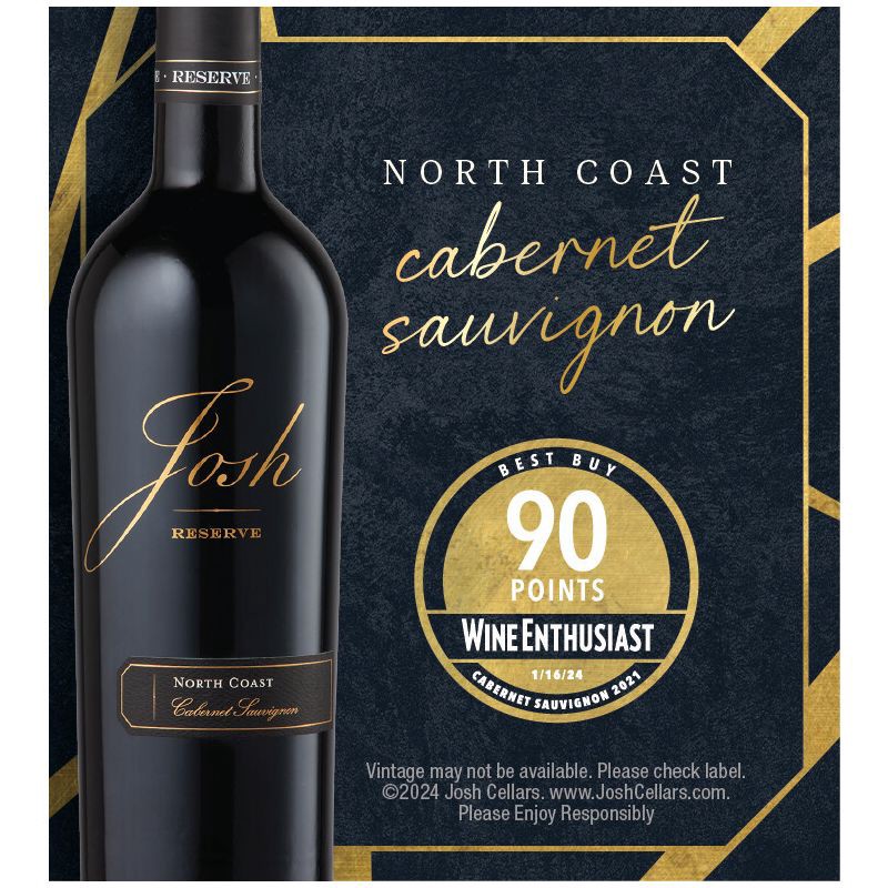 slide 7 of 11, Josh Cellars Josh North Coast Reserve Cabernet Sauvignon Red Wine - 750ml Bottle, 750 ml