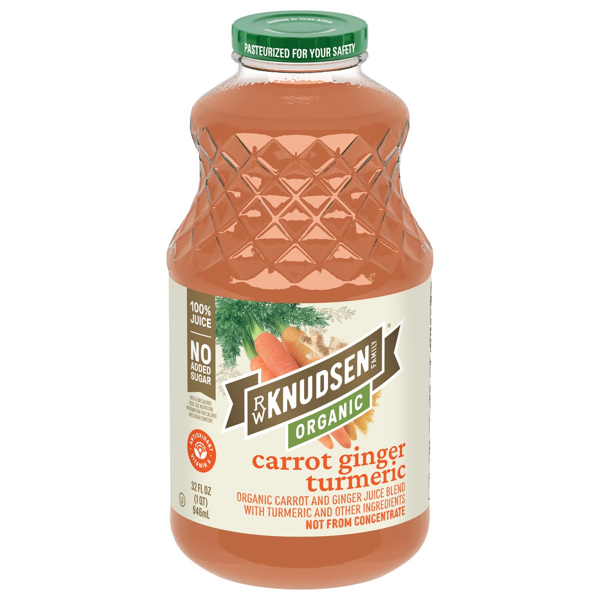 slide 1 of 4, RW Knudsen Family Organic Carrot Ginger Turmeric Juice Blend 32 fl oz, 32 fl oz