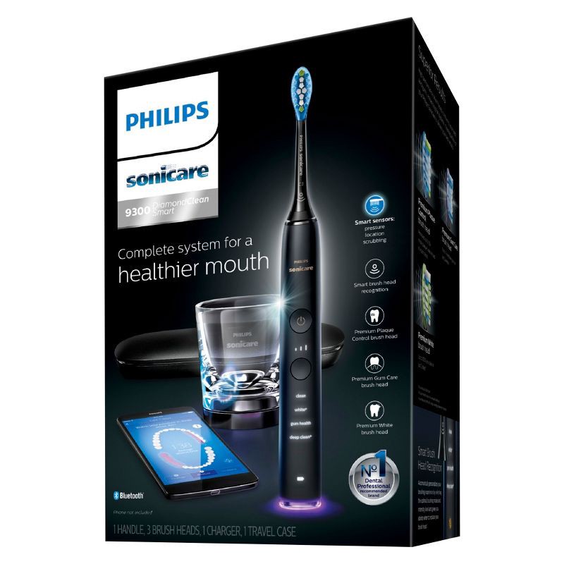 slide 1 of 1, Philips Sonicare DiamondClean Smart 9300 Rechargeable Electric Toothbrush - HX9903/11 - Black, 1 ct