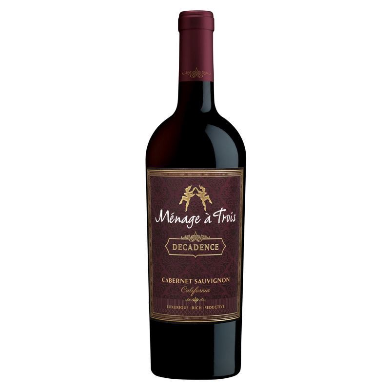 slide 1 of 6, Menage a Trois Decadence Cabernet Sauvignon Red Wine - 750ml Bottle, 750 ml