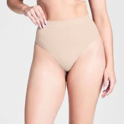 ASSETS by SPANX® SPANXsmooth™ Women's All Around Smoothers Thong - Beige XL: Medium Control, Tummy Slimming, Light Compression