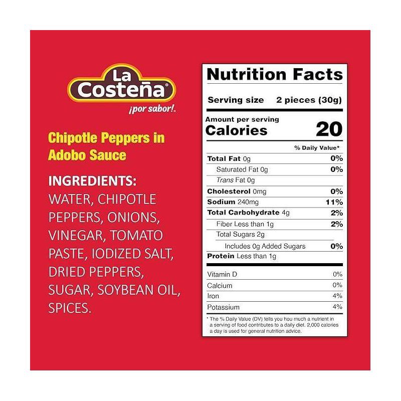 slide 4 of 4, La Costena Chipotle Peppers in Adobo Sauce - 7oz, 7 oz