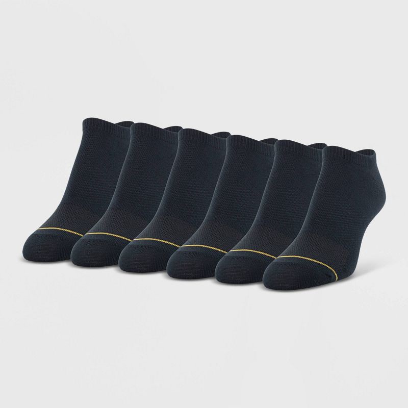 slide 1 of 3, All Pro Women's 6pk Ultra Soft No show Socks - Black 4-10: Quick Drying, Breathable Mesh, Smooth Toe Seams, 6 ct