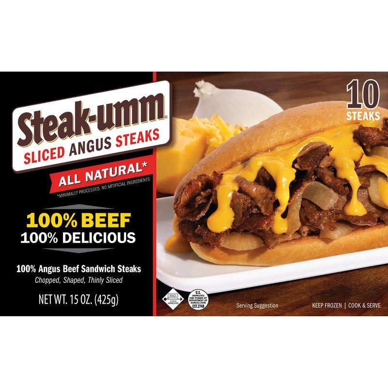 slide 1 of 6, Steak-umm Frozen Sliced Angus Steaks - 15oz, 15 oz