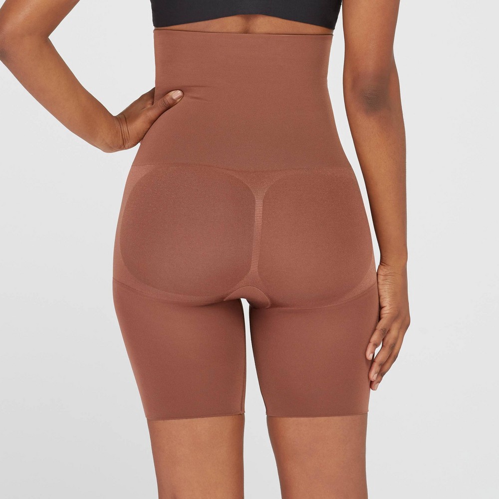 slide 2 of 5, ASSETS by SPANX Women's Remarkable Results High-Waist Midthigh Midtone - Chestnut Brown S, 1 ct