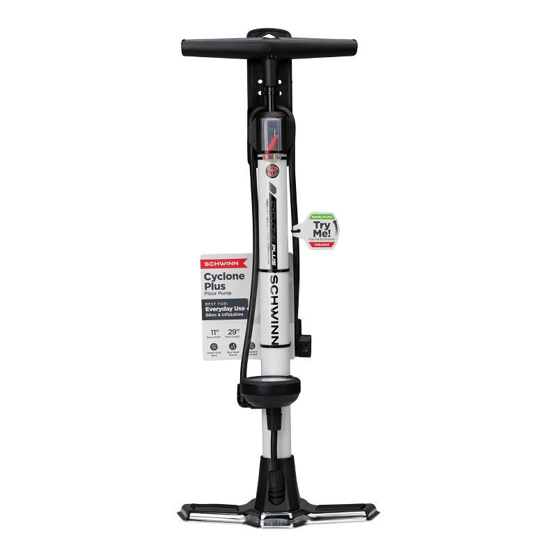 slide 2 of 6, Schwinn Cyclone Plus Bike Pump - White, 1 ct