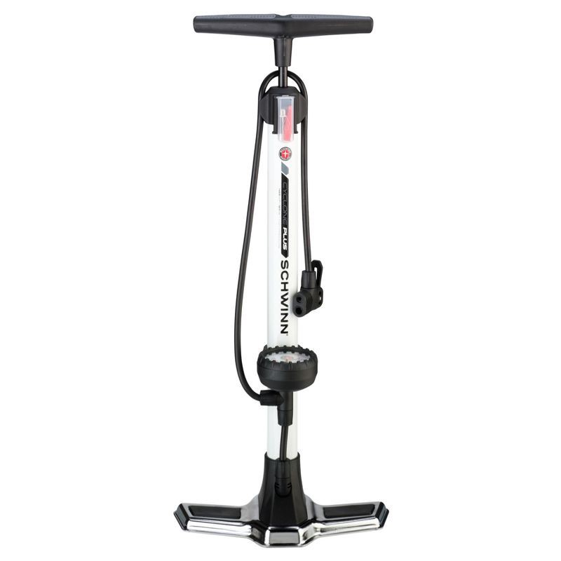 slide 1 of 6, Schwinn Cyclone Plus Bike Pump - White, 1 ct