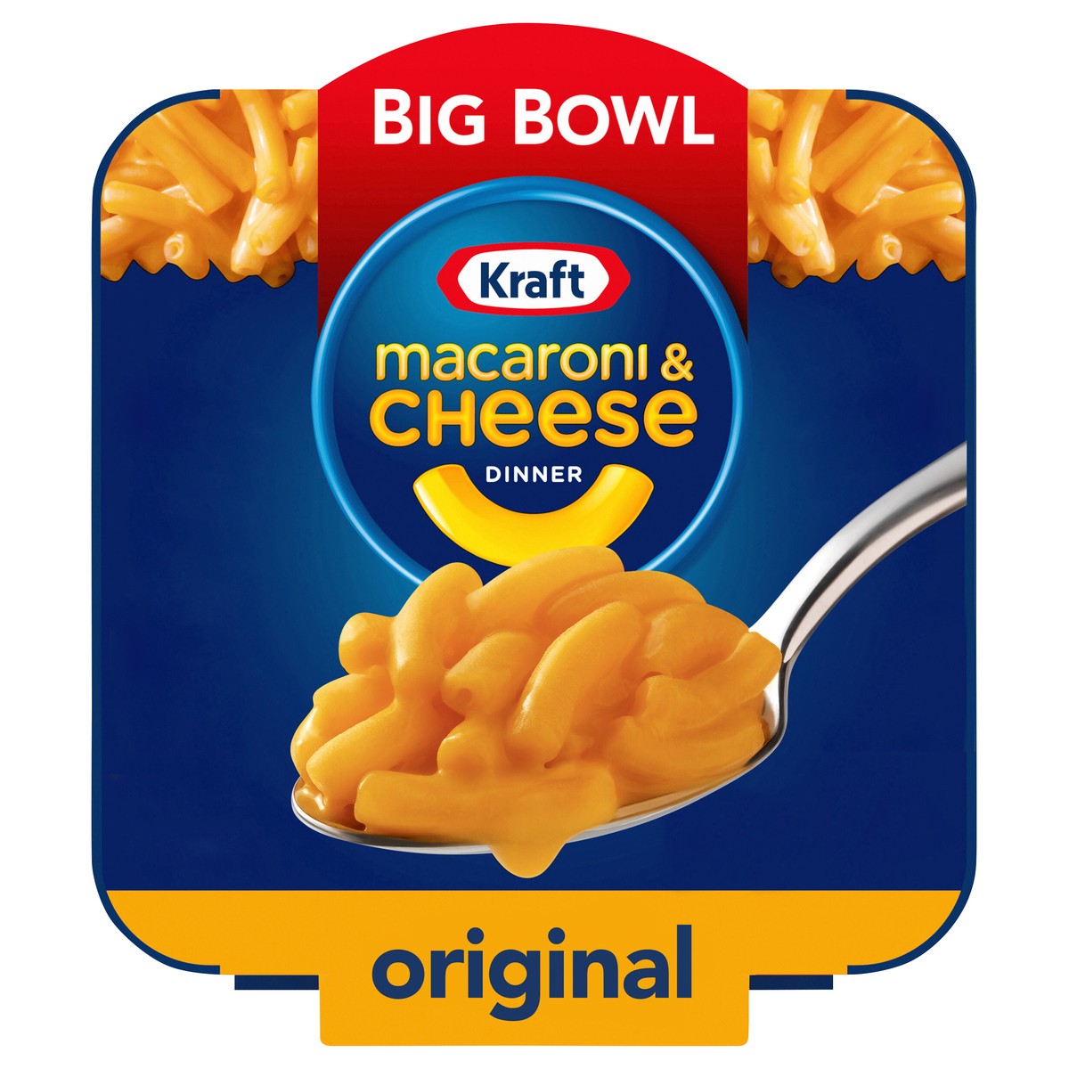 slide 5 of 9, Kraft Original Mac & Cheese Macaroni and Cheese Dinner Big Bowl Dinner, 3.5 oz Tray, 3.5 oz