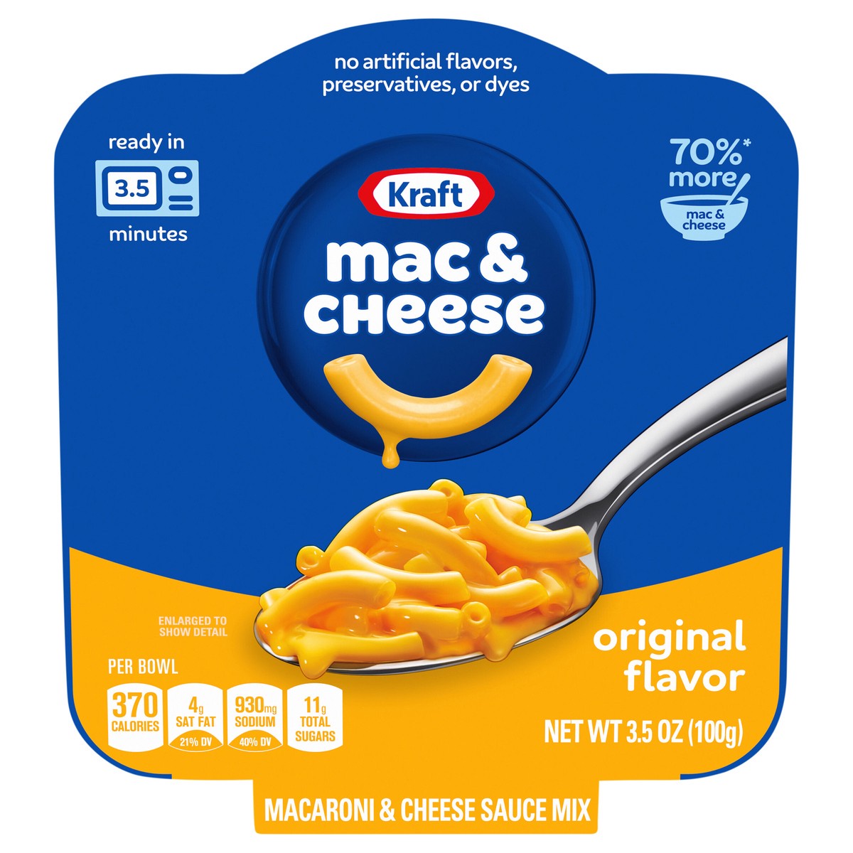 slide 1 of 9, Kraft Original Mac & Cheese Macaroni and Cheese Dinner Big Bowl Dinner, 3.5 oz Tray, 3.5 oz