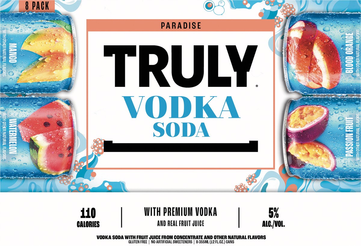 slide 5 of 5, TRULY Vodka Soda Paradise Variety Pack (12 fl. oz. Can, 8pk.), 8 ct