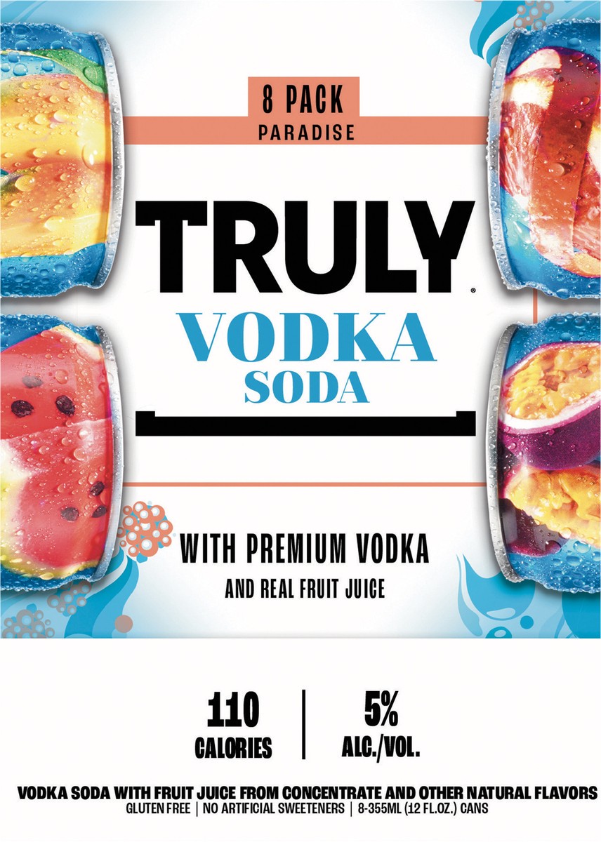 slide 4 of 5, TRULY Vodka Soda Paradise Variety Pack (12 fl. oz. Can, 8pk.), 8 ct