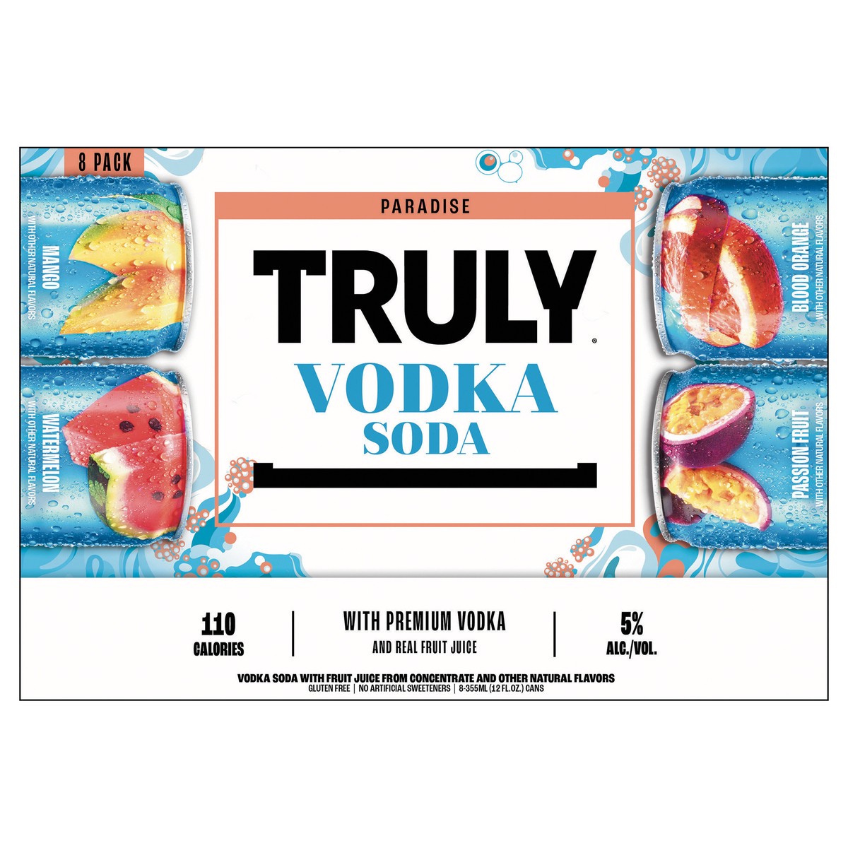 slide 1 of 5, TRULY Vodka Soda Paradise Variety Pack (12 fl. oz. Can, 8pk.), 8 ct