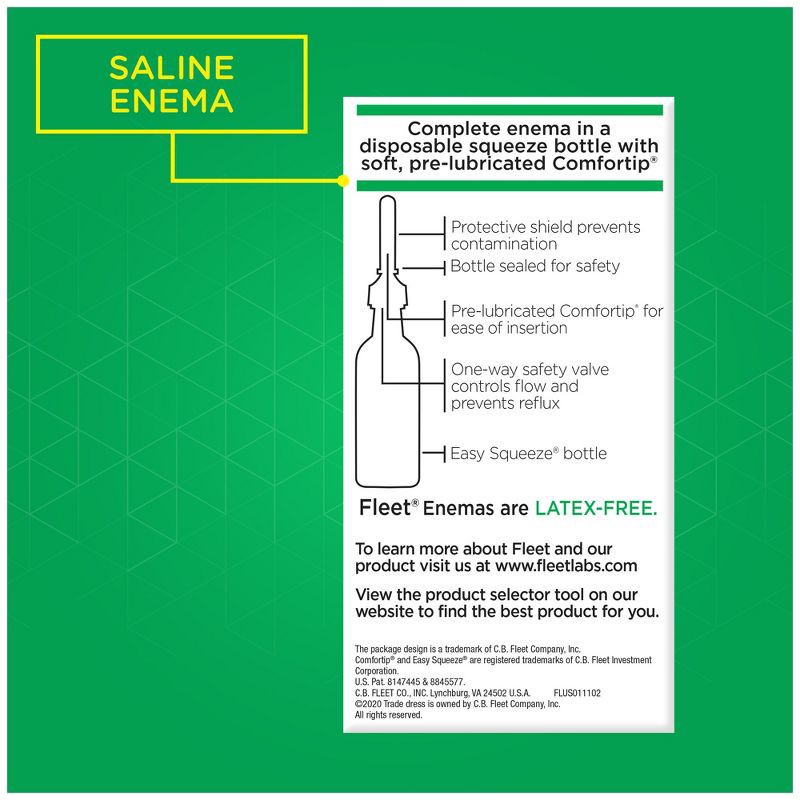 slide 8 of 8, Fleet Laxative Saline Enema for Adult Constipation - 4.5 fl oz/ 4ct, 4.5 fl oz, 4 ct