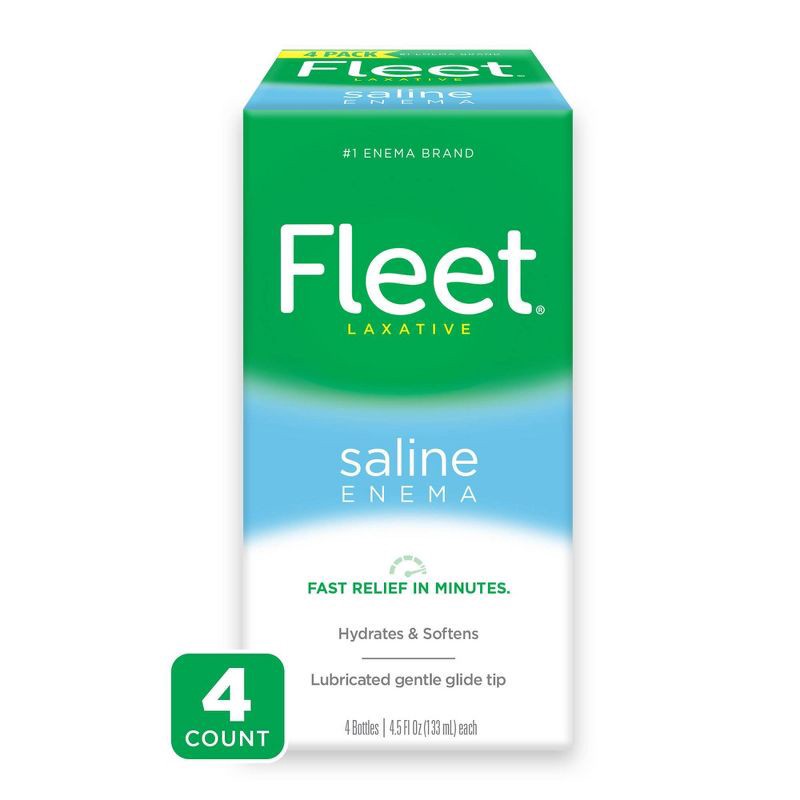 slide 1 of 8, Fleet Laxative Saline Enema for Adult Constipation - 4.5 fl oz/ 4ct, 4.5 fl oz, 4 ct