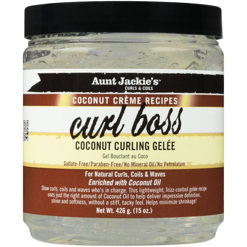 slide 2 of 5, Aunt Jackie's Coconut Creme Recipes Curl Boss Coconut Curling Gelee - 15oz, 15 oz