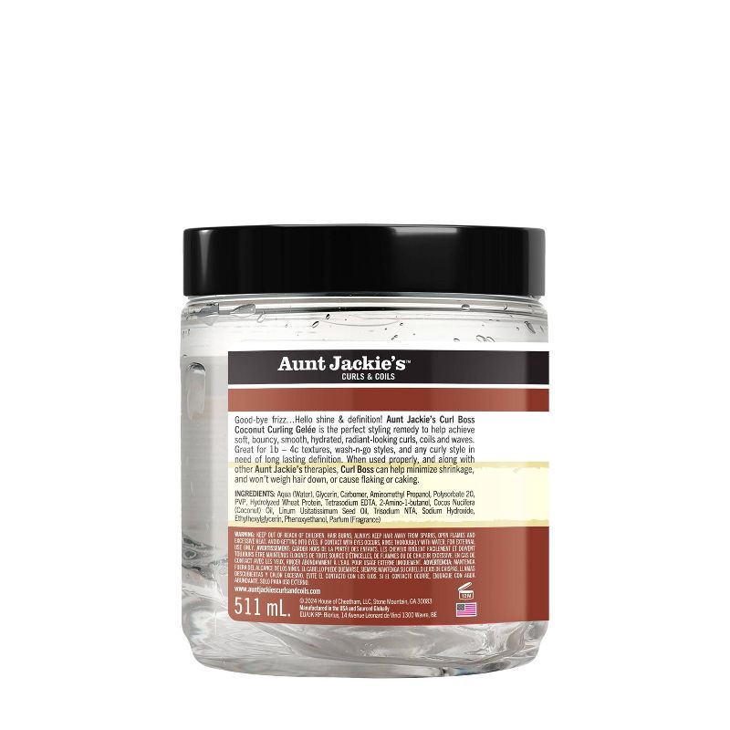 slide 3 of 8, Aunt Jackie's Coconut Creme Recipes Curl Boss Coconut Curling Gelee - 15oz, 15 oz