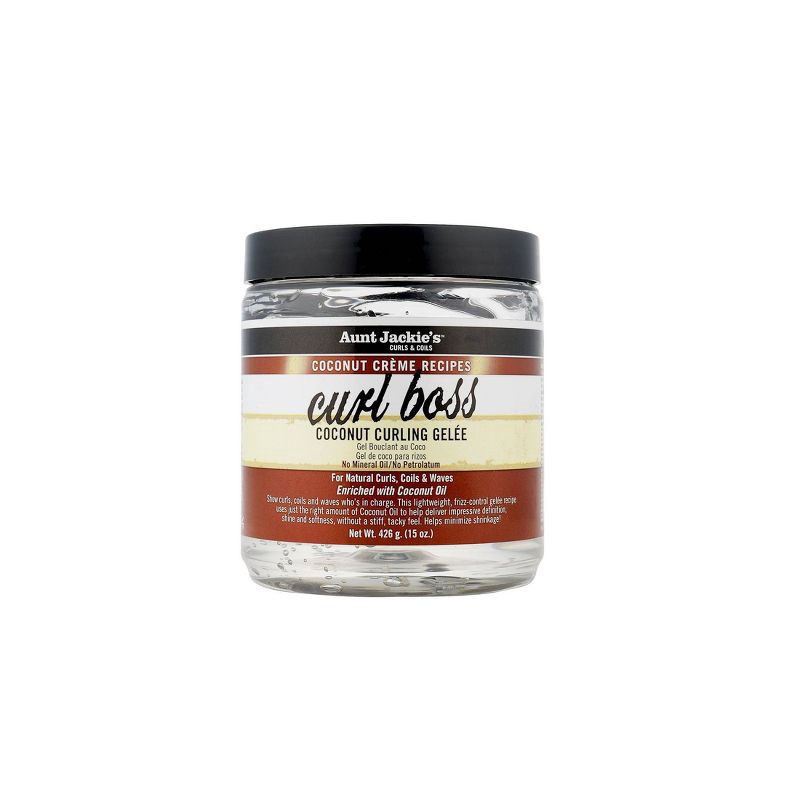 slide 1 of 4, Aunt Jackie's Coconut Creme Recipes Curl Boss Coconut Curling Gelee - 15oz, 15 oz