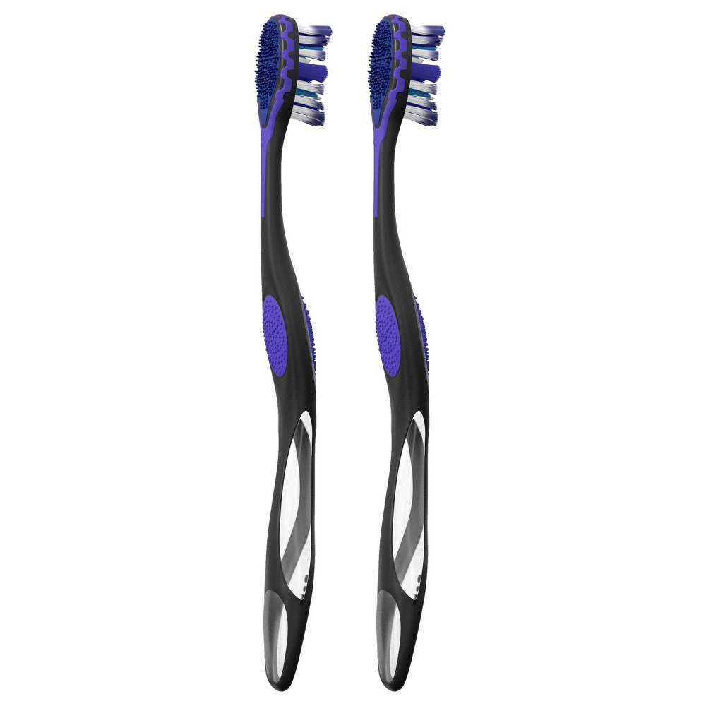 slide 3 of 6, Colgate 360 Total Advanced Floss-Tip Bristles Toothbrush - Medium - 2ct, 2 ct
