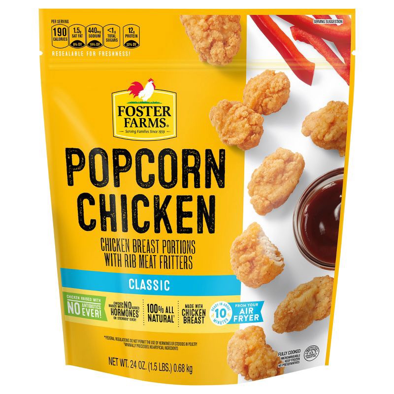 slide 1 of 13, Foster Farms Popcorn Chicken - Frozen - 24oz, 24 oz