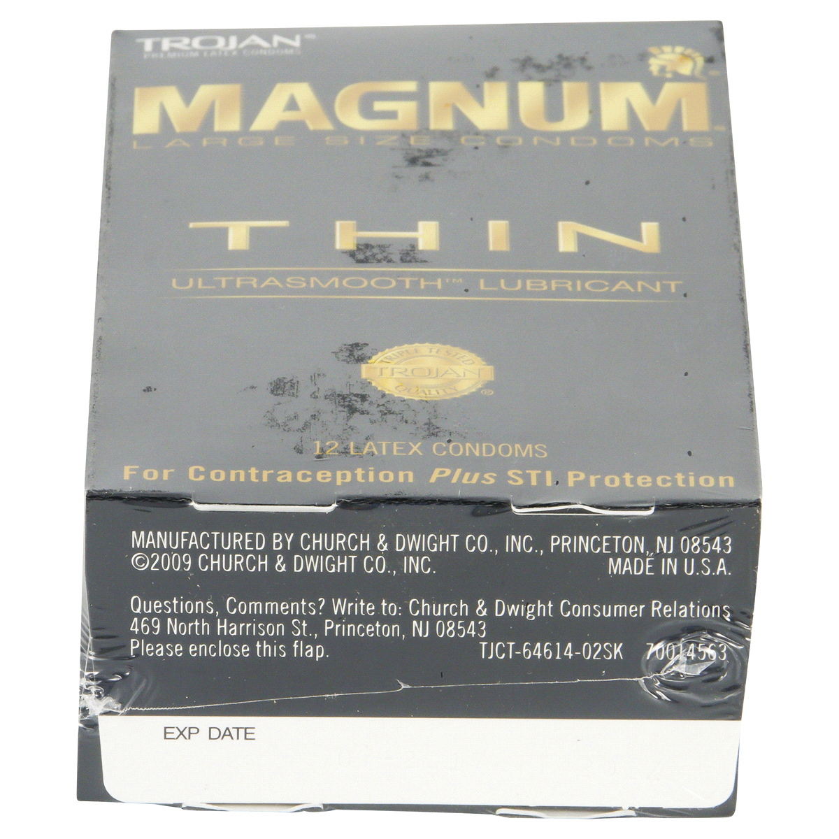 slide 8 of 8, Trojan Magnum Thin Lubricated Condoms, 12 ct