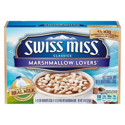 slide 1 of 1, Swiss Miss Marshmallow Lovers Hot Cocoa Mix, 8 Count Hot Cocoa Mix Packets, 8 ct
