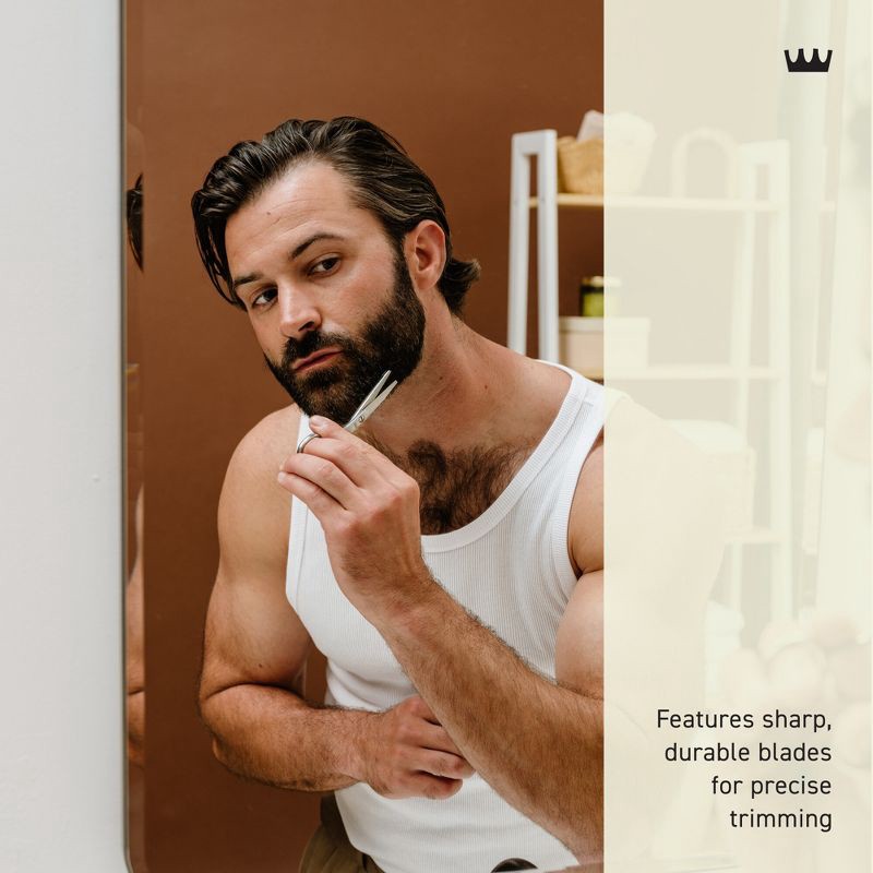 slide 4 of 5, Cremo Beard and Mustache Stainless Steel Shears With Synthetic Leather Carrying Case And Comb For Precise Facial Hair Trimming, 1 ct