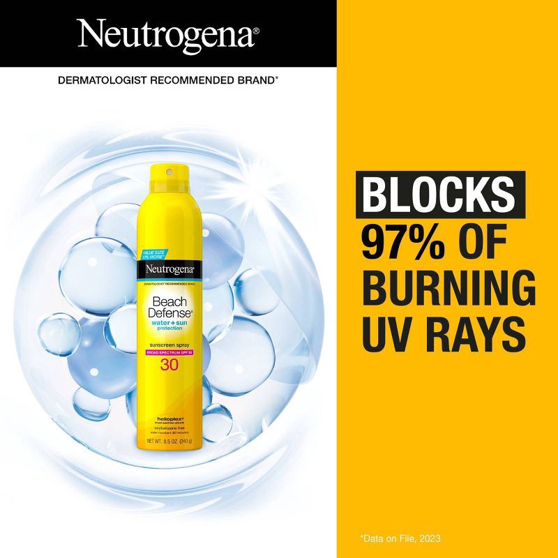 slide 3 of 11, Neutrogena Beach Defense Sunscreen Spray - SPF 30 - 8.5oz, 0 x 8.5 oz