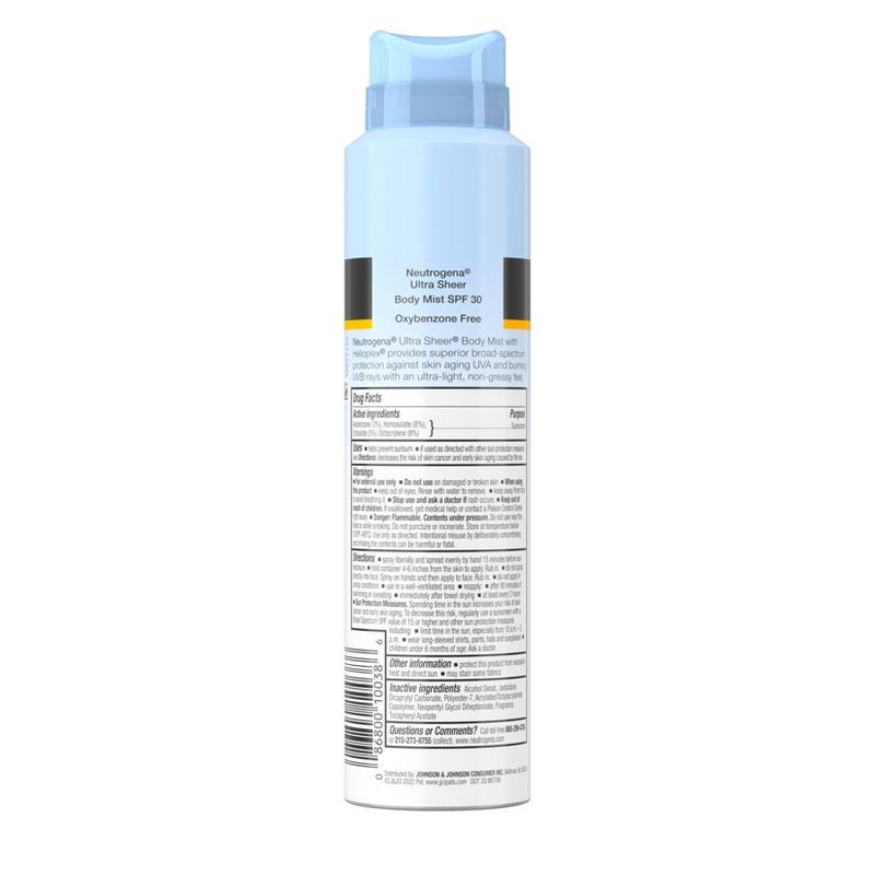 slide 6 of 7, Neutrogena Ultra Sheer Lightweight Sunscreen Spray - SPF 30 - 5oz, 30 x 5 oz