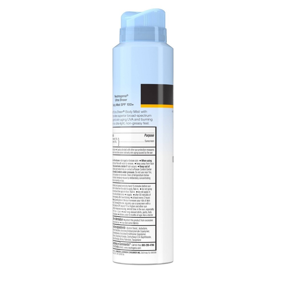 slide 5 of 10, Neutrogena Ultra Sheer Lightweight Sunscreen Spray - SPF 100+, 5 oz