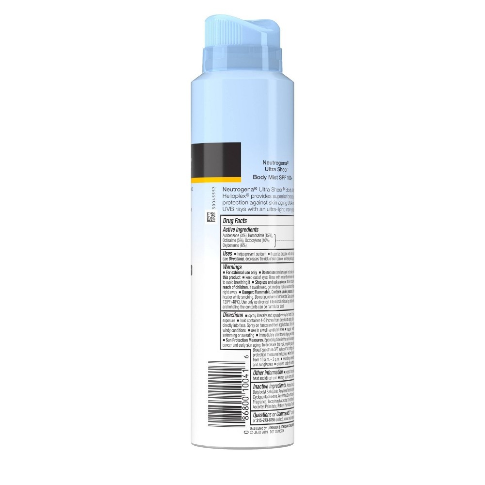 slide 7 of 10, Neutrogena Ultra Sheer Lightweight Sunscreen Spray - SPF 100+, 5 oz