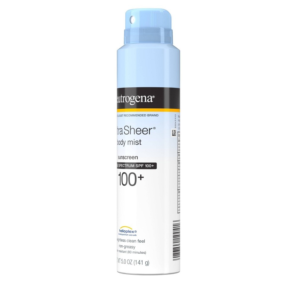 slide 9 of 10, Neutrogena Ultra Sheer Lightweight Sunscreen Spray - SPF 100+, 5 oz