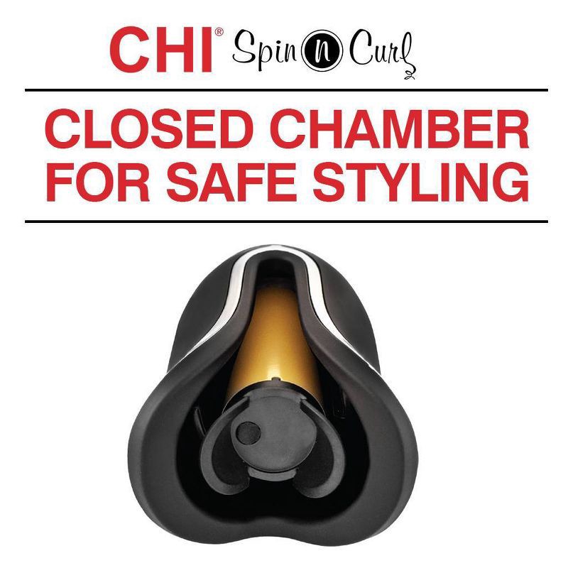 slide 4 of 6, CHI Spin & Curl Ceramic Rotating Curler - Onyx Black, 1 ct