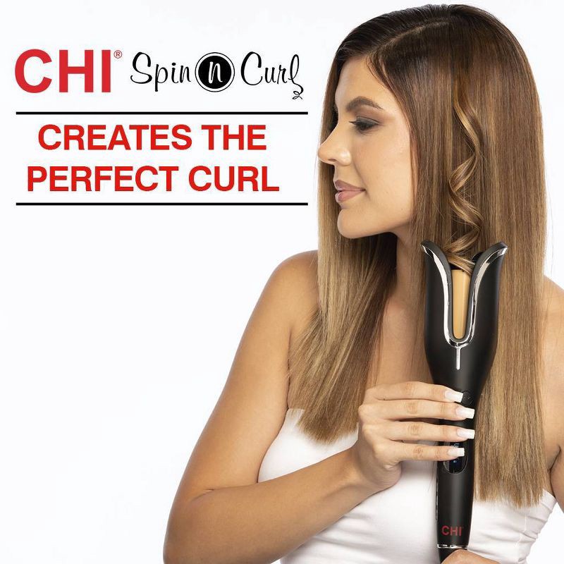 slide 5 of 6, CHI Spin & Curl Ceramic Rotating Curler - Onyx Black, 1 ct