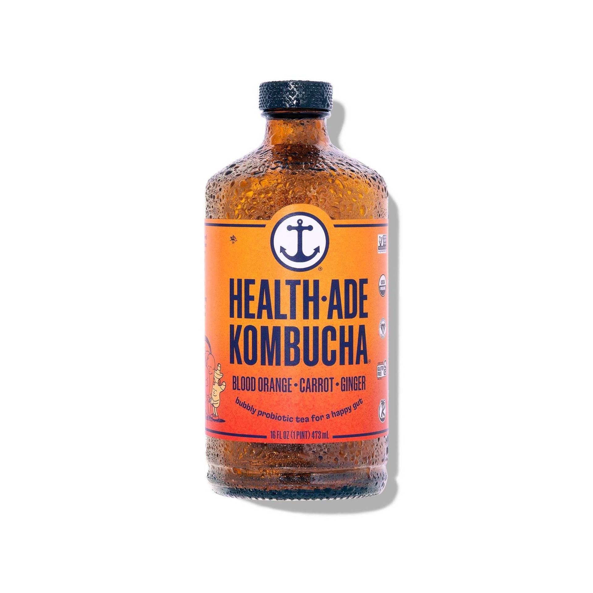 slide 1 of 4, Health-Ade Organic Vegan Blood Orange Carrot Ginger Kombucha - 16 fl oz, 16 fl oz