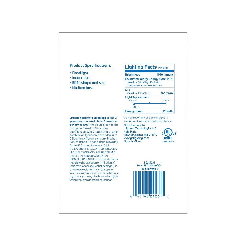slide 3 of 3, GE Household Lighting GE 85W BR40 Floodlight Soft White, 1 ct