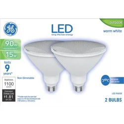 GE Household Lighting GE 2pk 90W PAR38 Light Bulbs Bright White